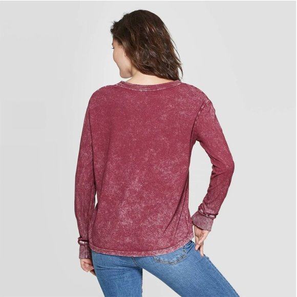 NWOT Fifth Sun Vintage Wildflower Overdyed & Washed Out Long Sleeve Tee - Picture 2 of 6